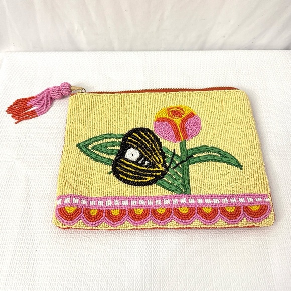 Anthropologie Anise Makhoul Beaded Clutch Purse Handbag